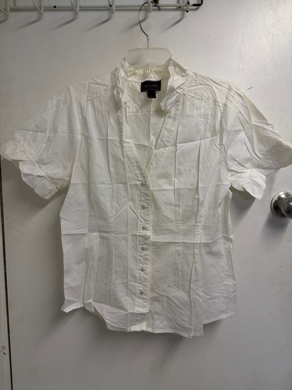 Women’s Short-Sleeve Button Front Shirt - White